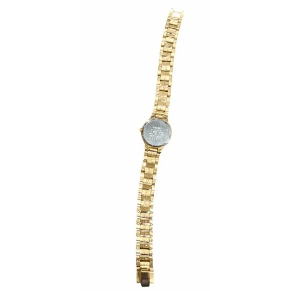SEIKO Quartz Watch Gold Bracelet Band Round Dial